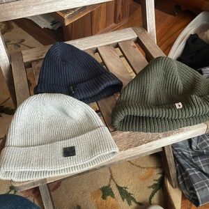 New without tags-(3) winter caps. United by Blue+ American Trench & otherer